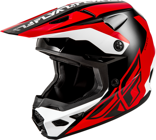 FLY Racing Kinetic Crest Helmet (2026) - Red / Black / White - View 20