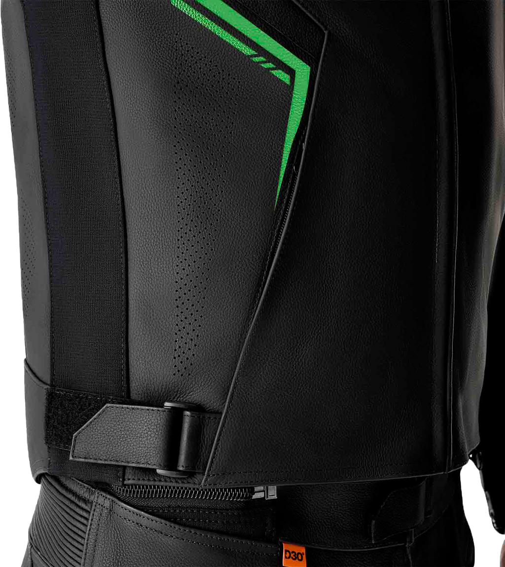 RST S-1 CE Men's Leather Jacket - Black / Grey / Fluorescent Green - View 12