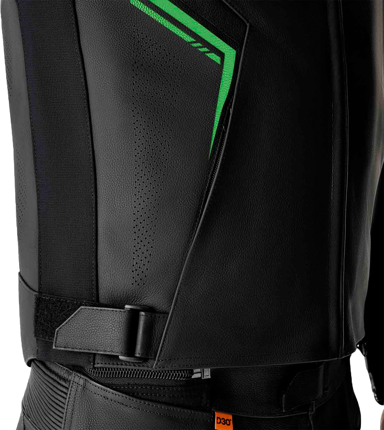 RST S-1 CE Men's Leather Jacket - Black / Grey / Fluorescent Green - View 12