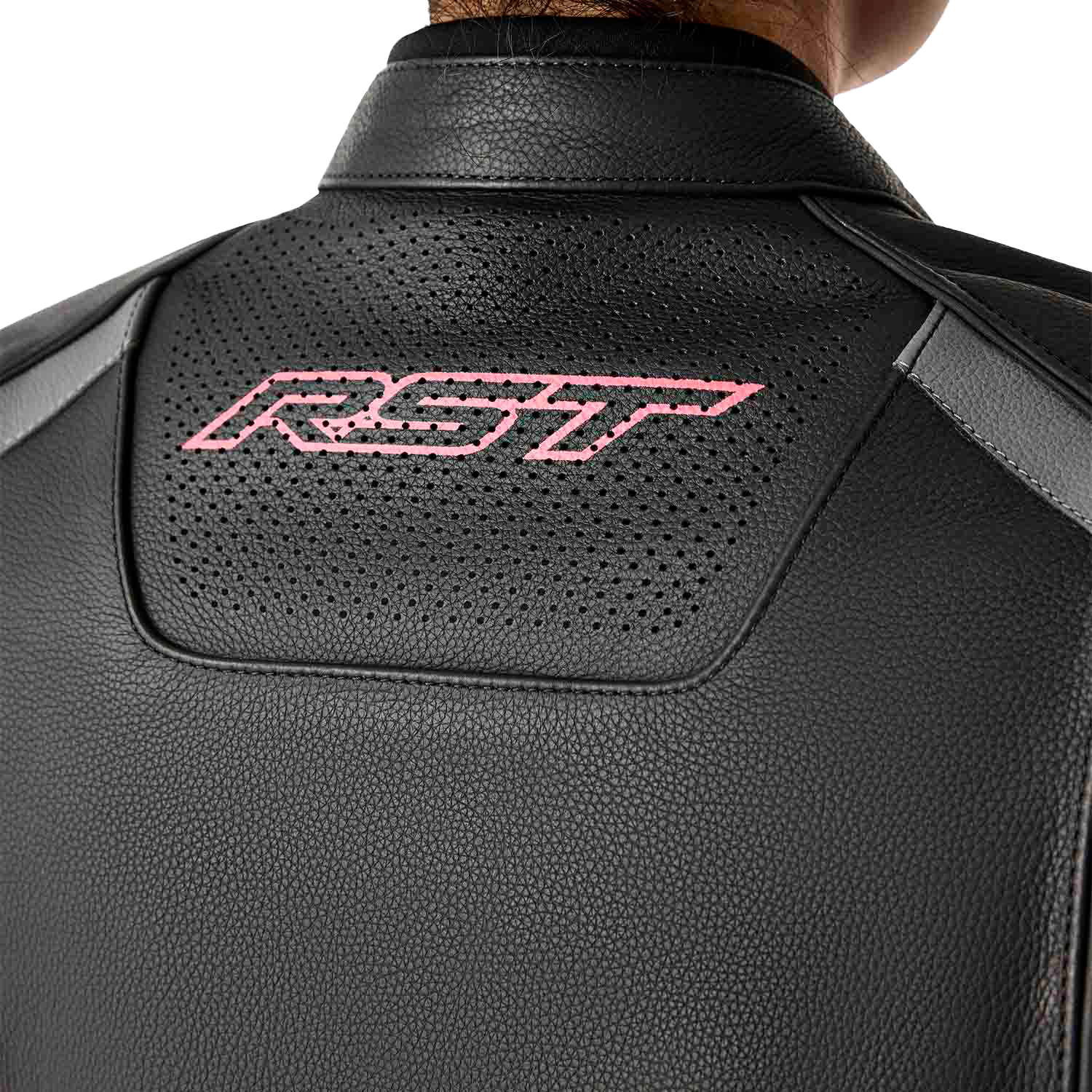RST S-1 CE Women's Leather Jacket - Black / Fluorescent Pink - View 5