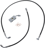 LA CHOPPERS Black Braided Brake Line Kit - Brake Line / 15" / 17" Ape Hanger Handlebars / Black 1741-5492