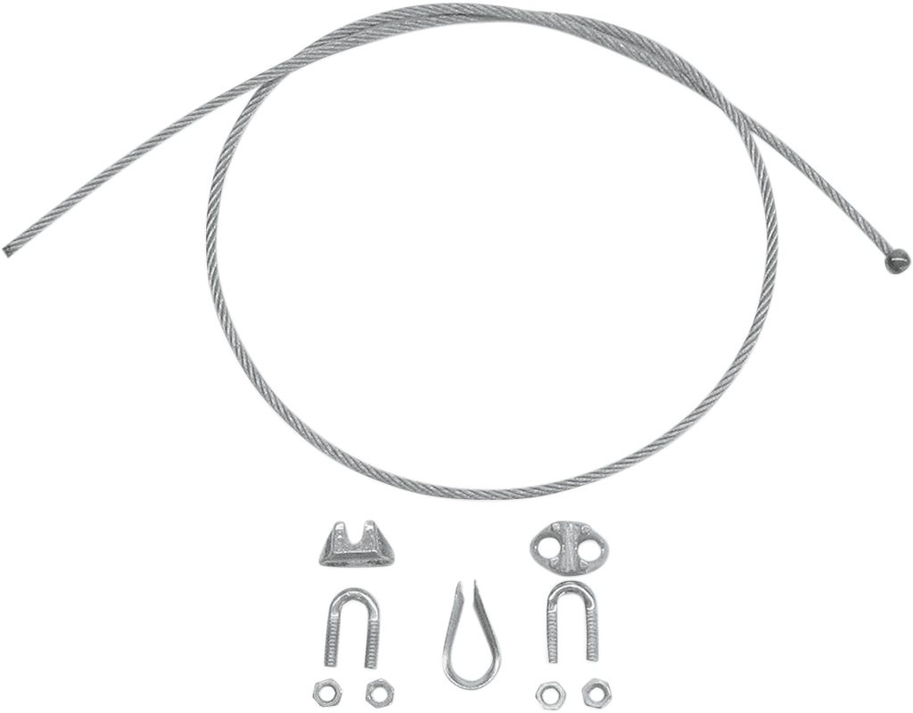 MOOSE OFFROAD Electric Plow Lift Replacement Components — Loop End Cable - Electric Lift Wire Rope 4501-0010