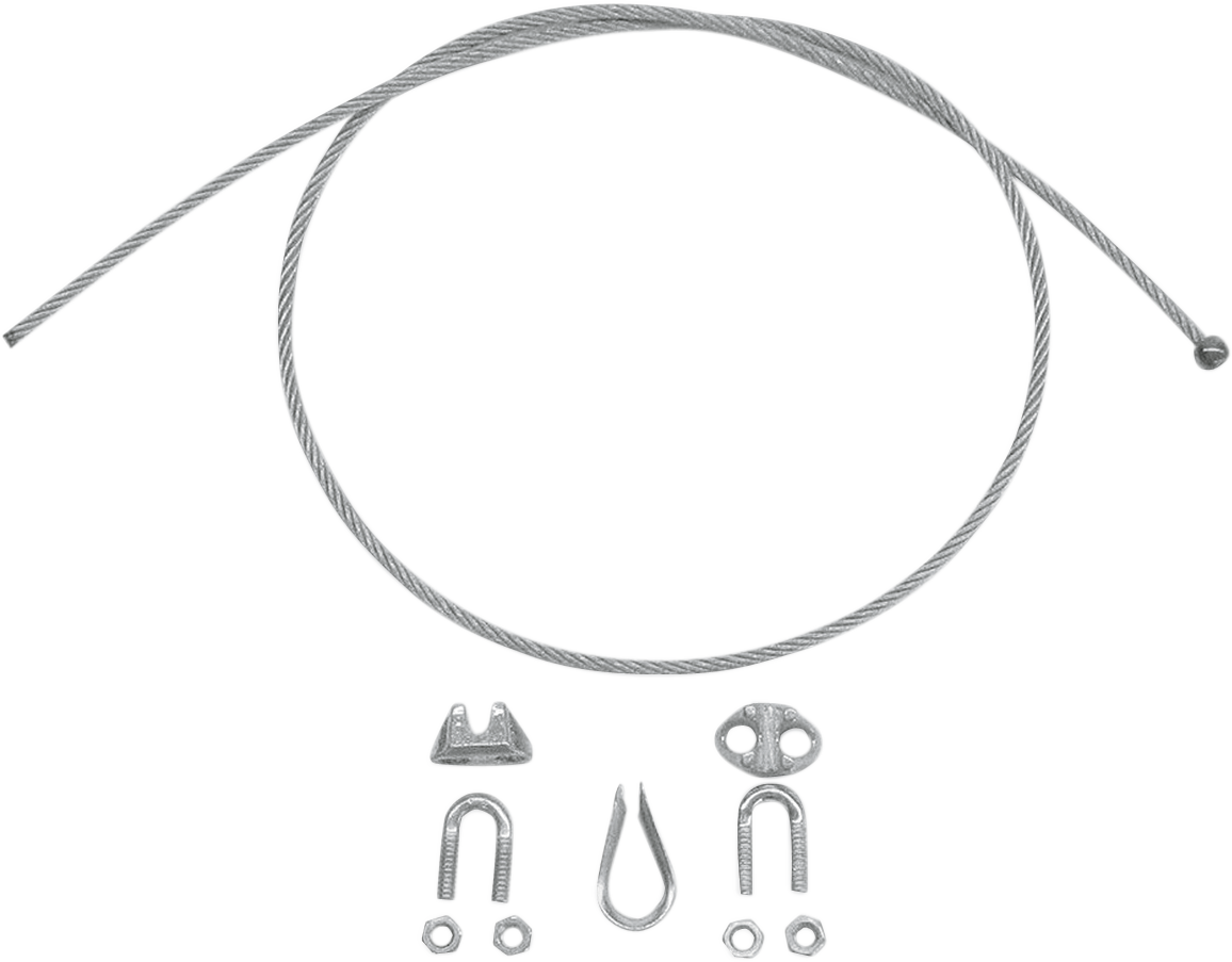 MOOSE OFFROAD Electric Plow Lift Replacement Components — Loop End Cable - Electric Lift Wire Rope 4501-0010