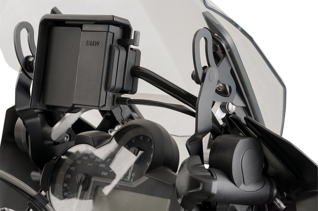 PUIG HI-TECH PARTS Windshield Support Bracket - Support Bracket / Black / R1200GS/R1250GS 2301-2466