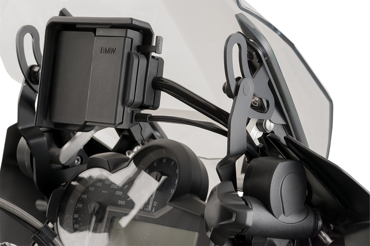 PUIG HI-TECH PARTS Windshield Support Bracket - Support Bracket / Black / R1200GS/R1250GS 2301-2466
