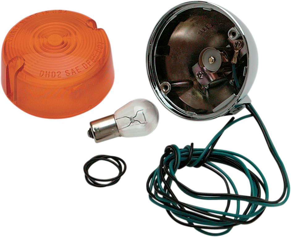 CHRIS PRODUCTS Rear Turn Signal Assembly - Amber / Single Filament 8407A