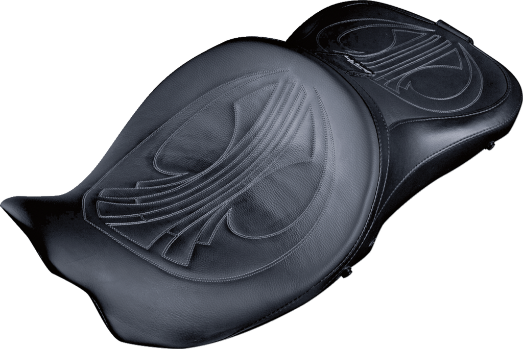 DANNY GRAY Airhawk Longhaul 2-Up Seat With Driver's Backrest Capability - Longhaul 2Up Seat / Air / w/ Driver Backrest Capability / Double Diamond w/ Gray Stitch / FL '08-'23 0801