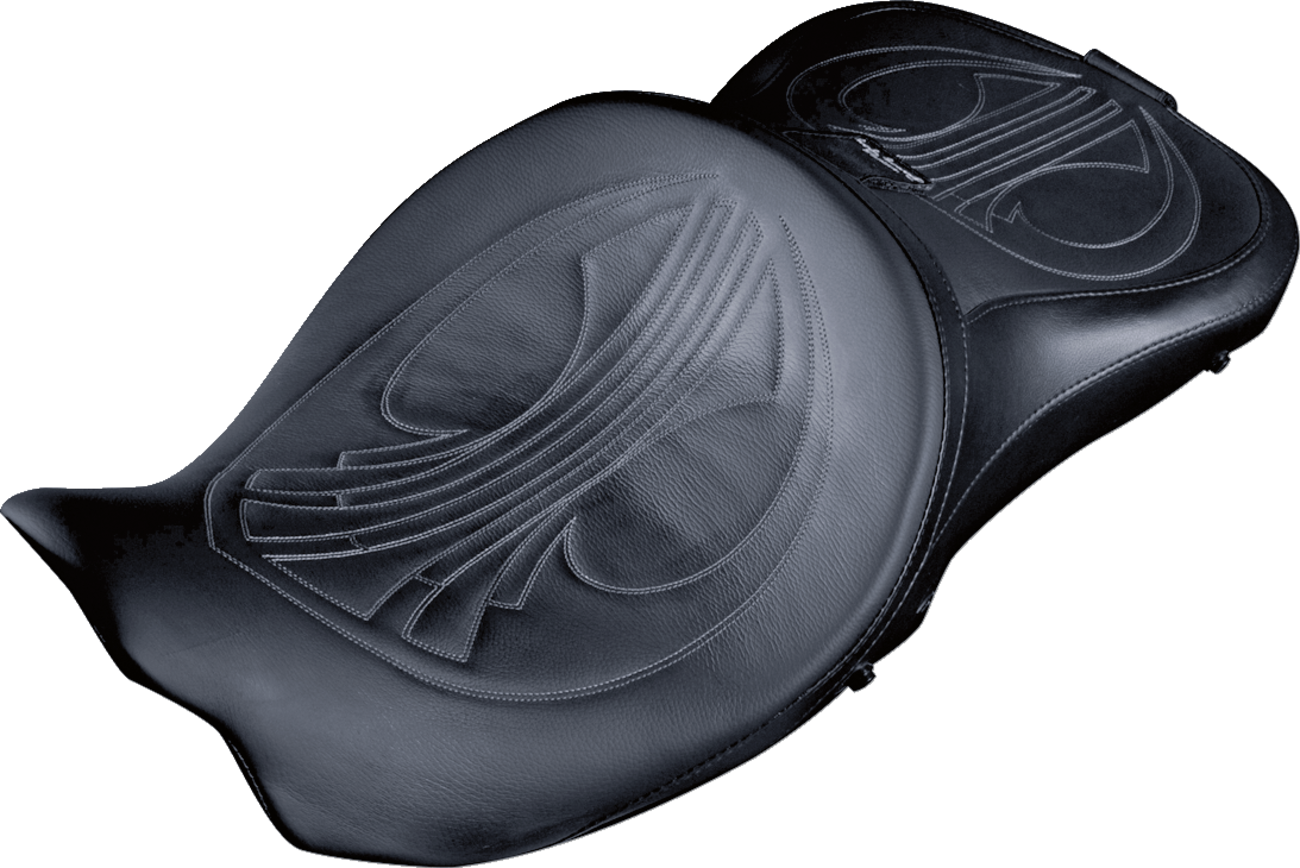 DANNY GRAY Airhawk Longhaul 2-Up Seat With Driver's Backrest Capability - Longhaul 2Up Seat / Air / w/ Driver Backrest Capability / Double Diamond w/ Gray Stitch / FL '08-'23 0801