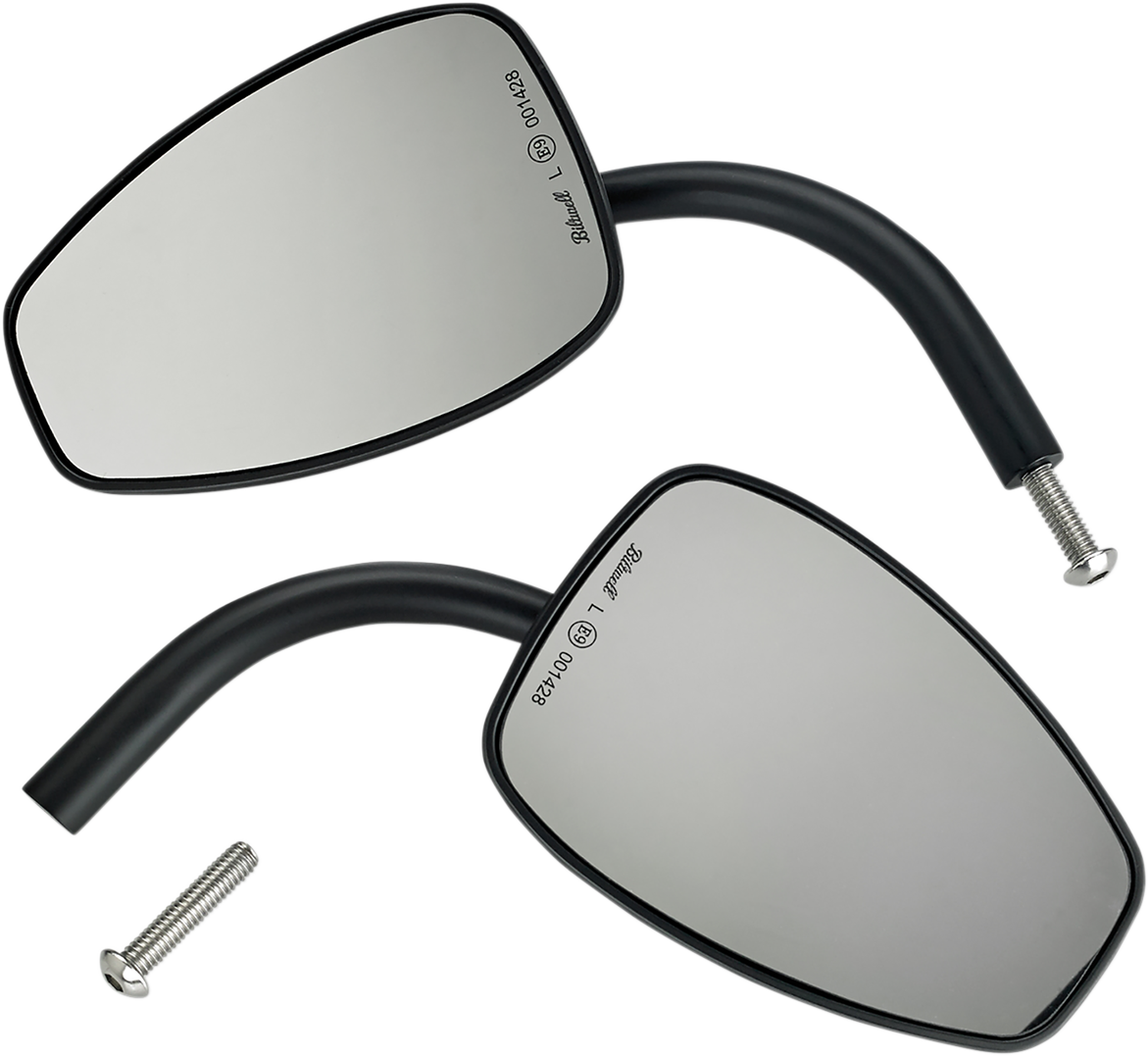 BILTWELL Mirrors - Utility / Side View / Teardrop / Perch / Black / Pair 0640-1330