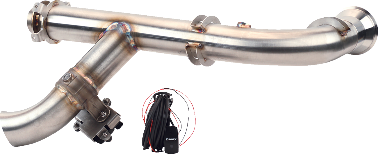 TRINITY RACING Side Piece Header Pipe - with Electronic Cutout 1832-0102