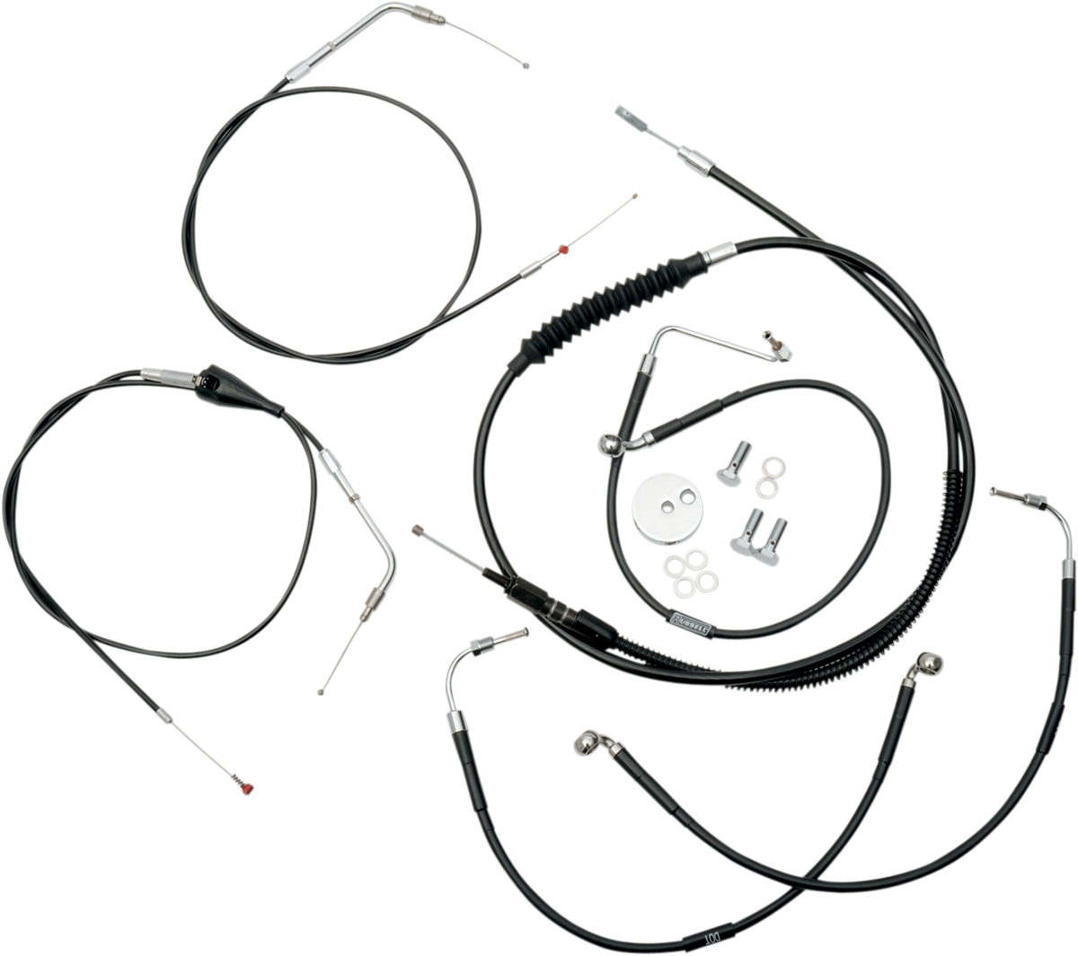 LA CHOPPERS Standard Black Vinyl Handlebar Cable/Brake Line Kit — Mini/Ape Hanger