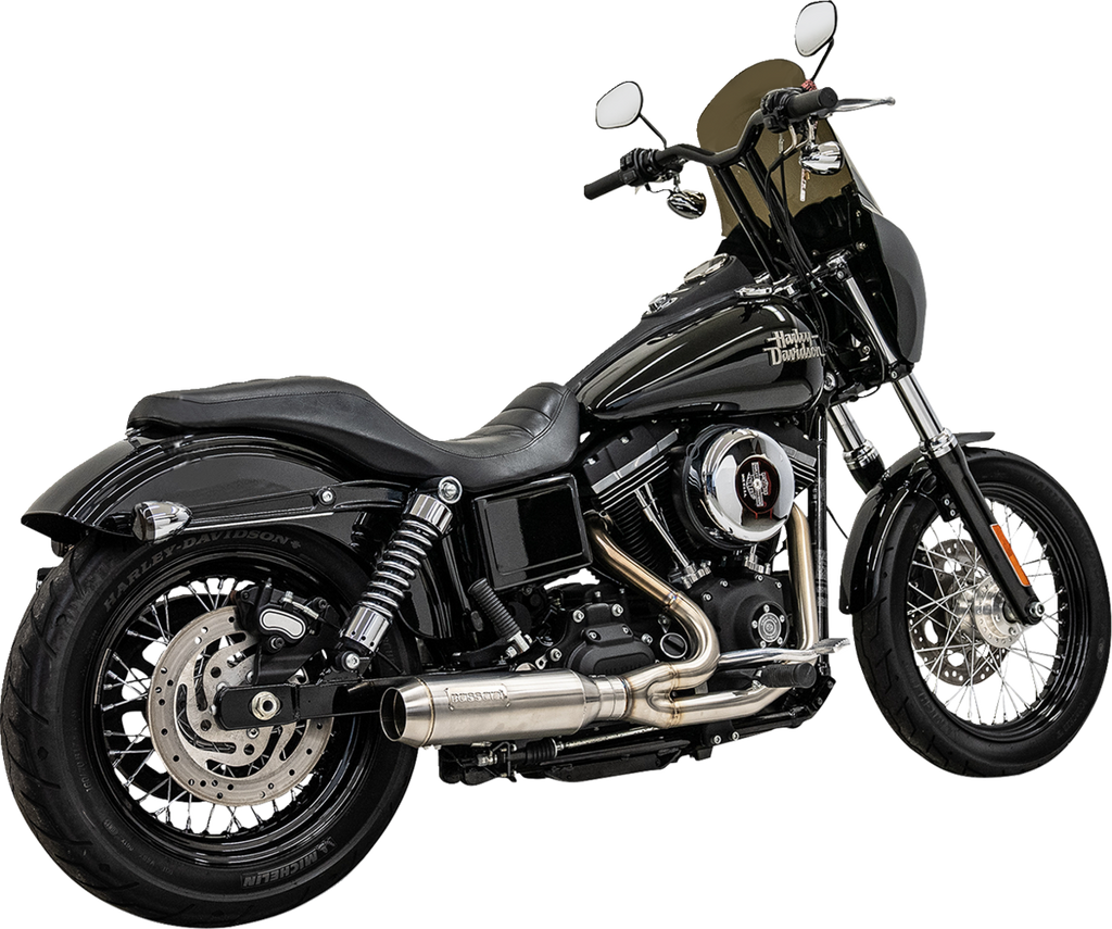 2-into-1 Ripper Exhaust System with Super Bike Muffler - Stainless Steel