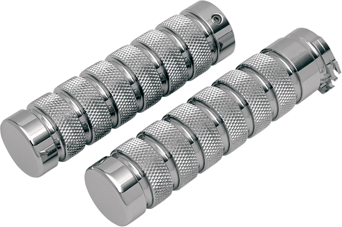 ACCUTRONIX Knurled Notched Custom Grips - Chrome 0630-0377