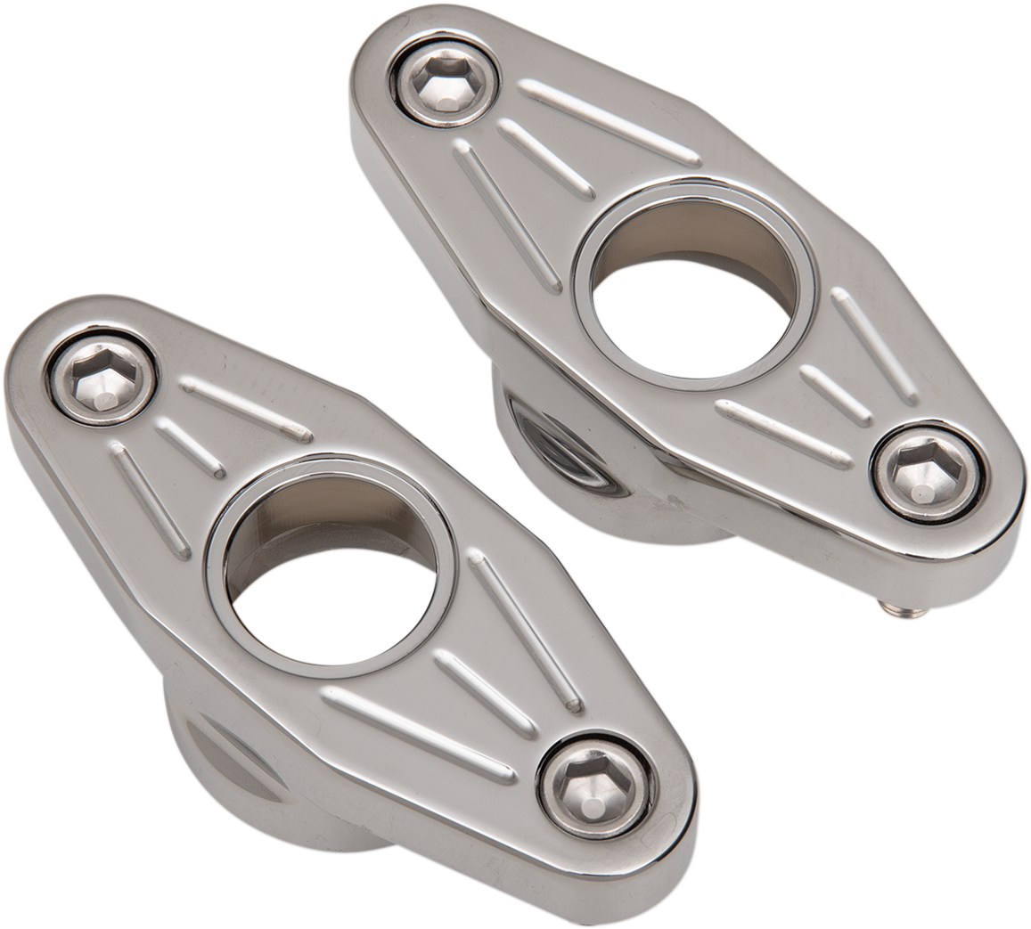 ACCUTRONIX Swingarm Pivot Blocks - Chrome / Ball-Milled 2406-8768