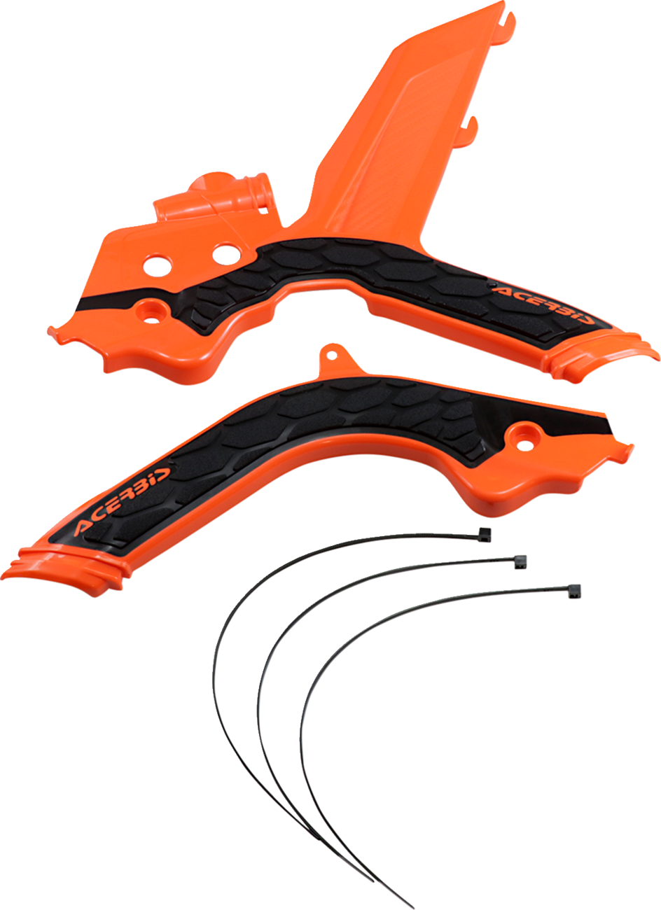 ACERBIS X-Grip Frame Guards - '16 OEM Orange/Black / KTM 0505-1725
