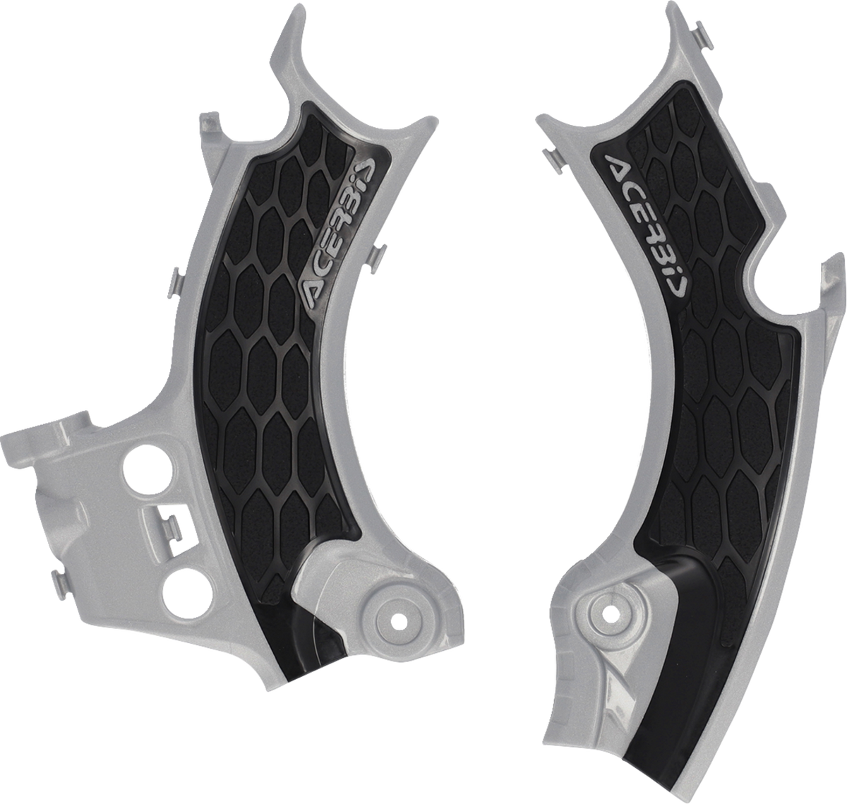 ACERBIS X-Grip Frame Guards - Black/Silver / CRF 250/450 R/RX 0520-4077