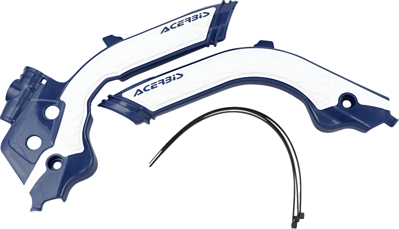 ACERBIS X-Grip Frame Guards - Blue/White / Gas Gas | Husqvarna 0505-1761