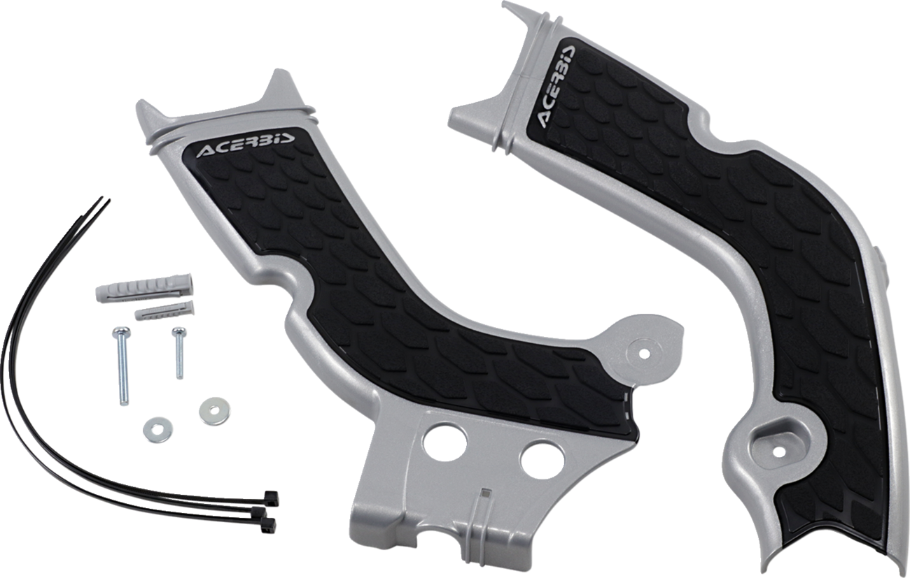 ACERBIS X-Grip Frame Guards - Silver/Black / Honda 0505-1721