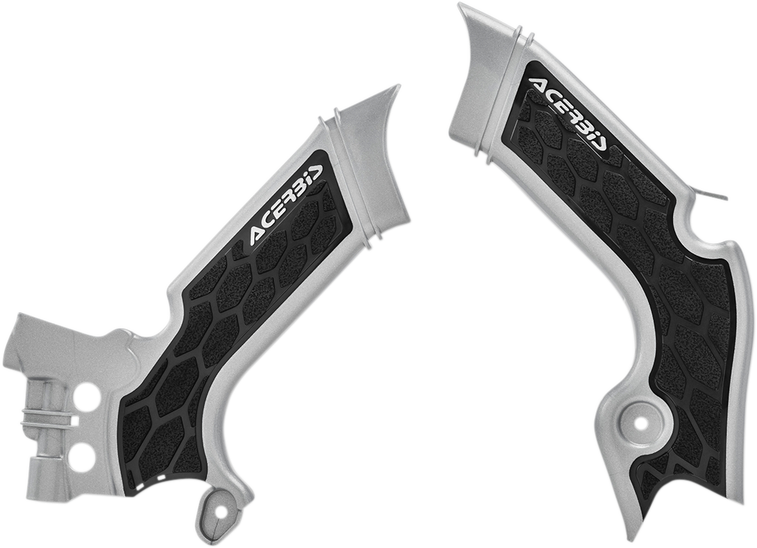 ACERBIS X-Grip Frame Guards - Silver/Black / KX 250/450 0505-1759