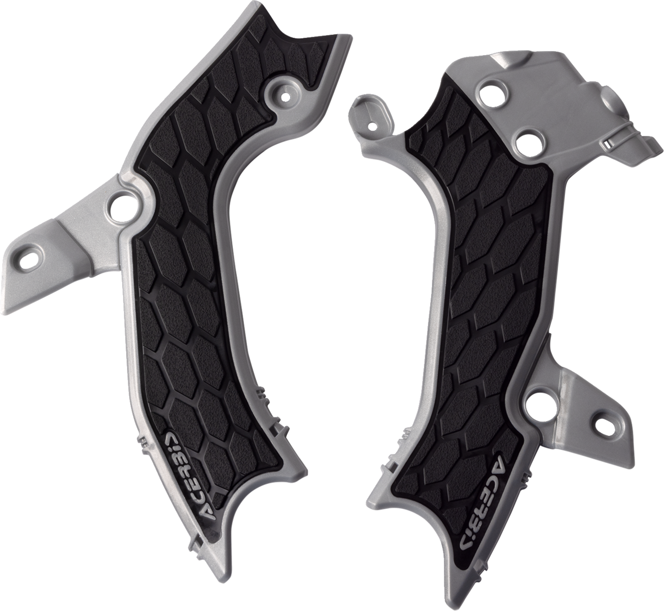 ACERBIS X-Grip Frame Guards - Silver/Black / KX 250/X/450 0505-2409