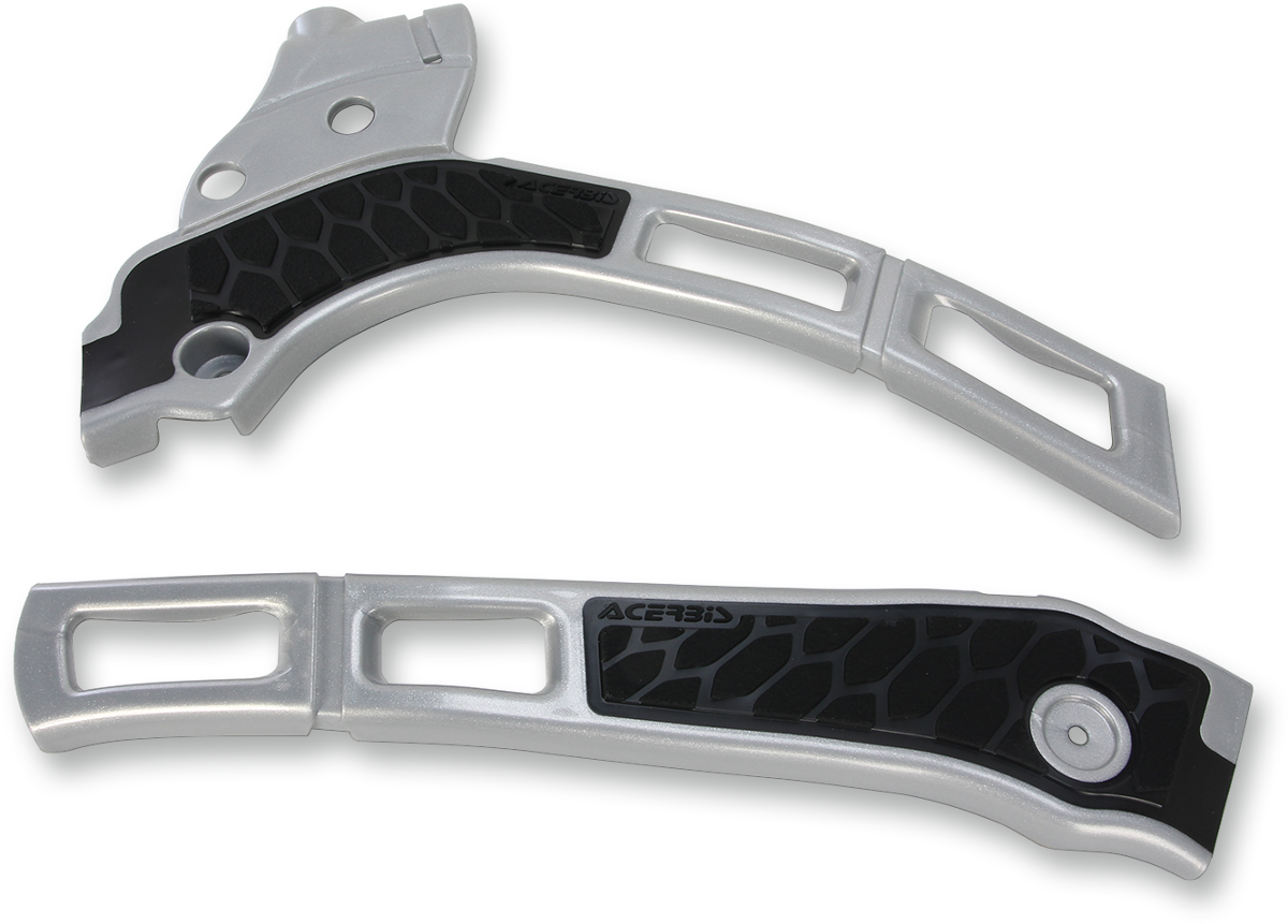 ACERBIS X-Grip Frame Guards - Silver/Black / YZ 125/250/X 0505-1462