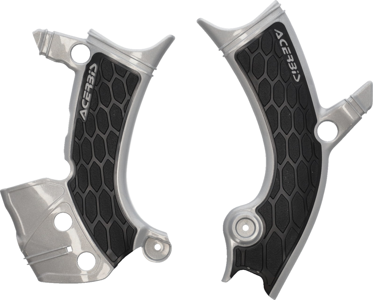 ACERBIS X-Grip Frame Guards - Silver/Black / YZ 250/450 F/FX 0505-2407