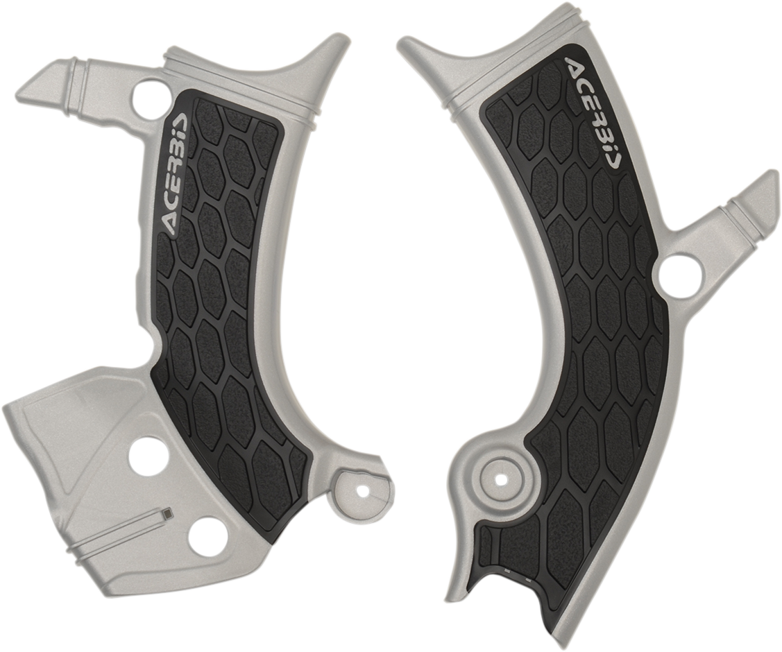 ACERBIS X-Grip Frame Guards - Silver/Black / Yamaha 0505-1654