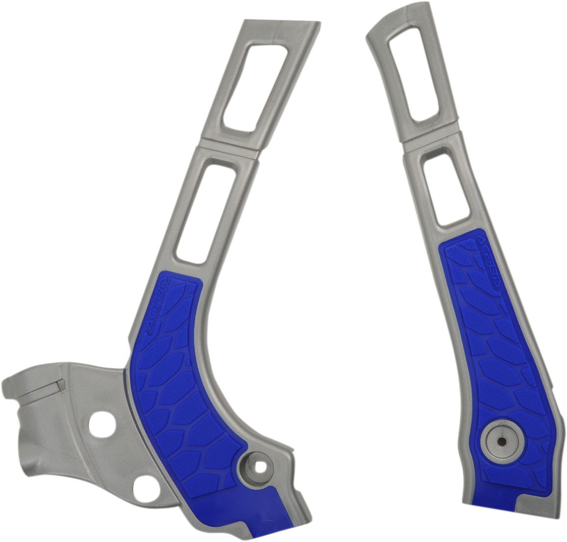 ACERBIS X-Grip Frame Guards - Silver/Blue / YZ 125/125/X 0505-1530