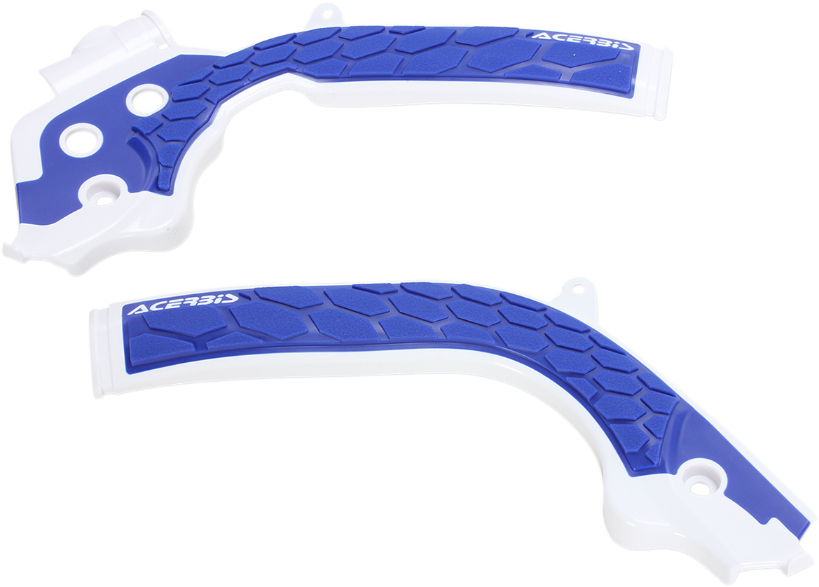 ACERBIS X-Grip Frame Guards - White/Blue / Husqvarna | KTM 0505-1503