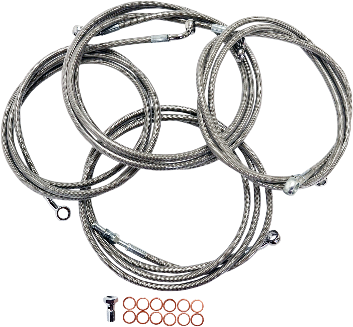 LA CHOPPERS Standard Stainless Braided Handlebar Cable/Brake Line Kit