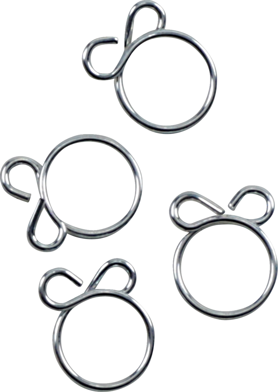 ALL BALLS Refill Clamp Kit - Fuel Line/Wire / Flat Ear / Silver / 12.5 mm / 4 Pack 2401-1299