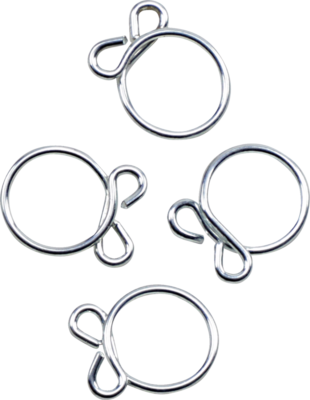 ALL BALLS Refill Clamp Kit - Fuel Line/Wire / Flat Ear / Silver / 13.5 mm / 4 Pack 2401-1283