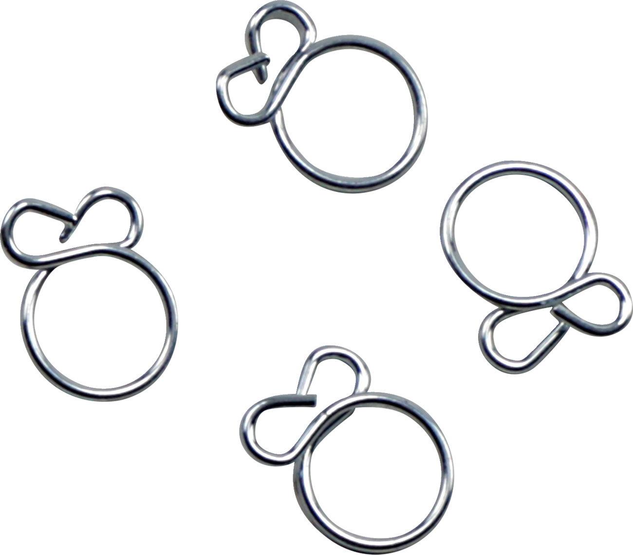 ALL BALLS Refill Clamp Kit - Fuel Line/Wire / Flat Ear / Silver / 7.6 mm / 4 Pack 2401-1296