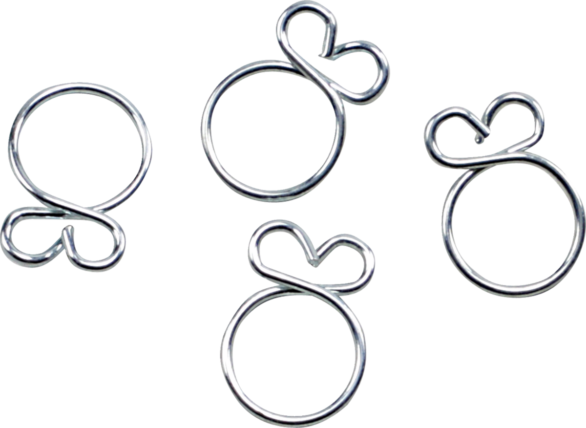ALL BALLS Refill Clamp Kit - Fuel Line/Wire / Flat Ear / Silver / 9.7 mm / 4 Pack 2401-1279
