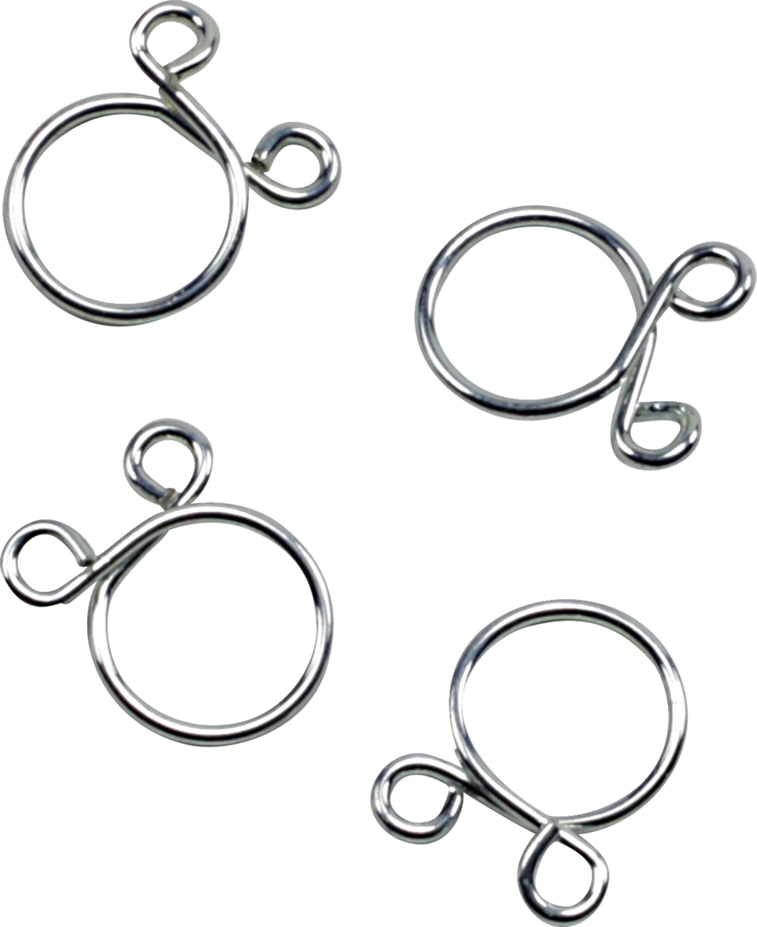 ALL BALLS Refill Clamp Kit - Fuel Line/Wire / Flat Ear / Silver / 9.8 mm / 4 Pack 2401-1289