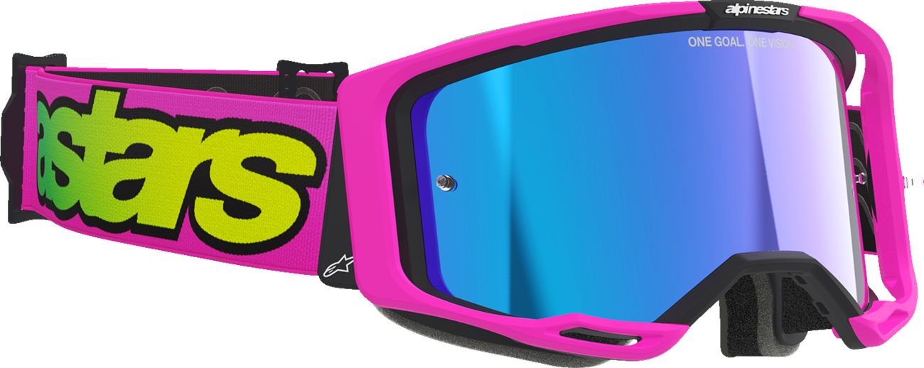 ALPINESTARS GOGGLES Vision 8 Vista Goggle - Vision 8 Goggle / Vista / Pink Fluo/Yellow Fluo / Blue Mirror Lens 2601-3941
