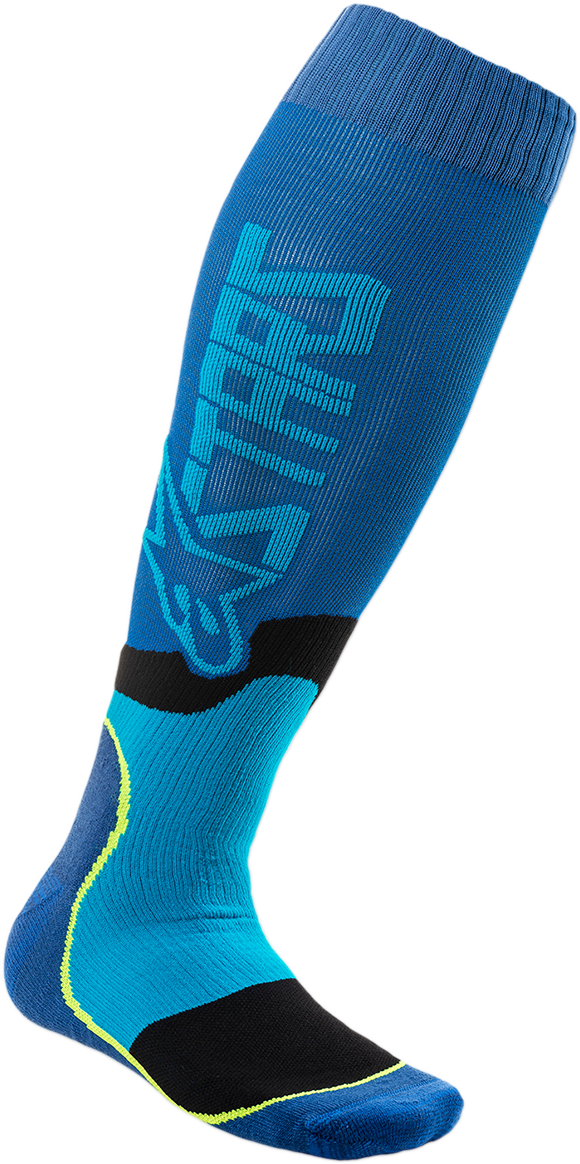 ALPINESTARS MX Plus-2 Socks - Black/Cyan / Medium 3431-0538