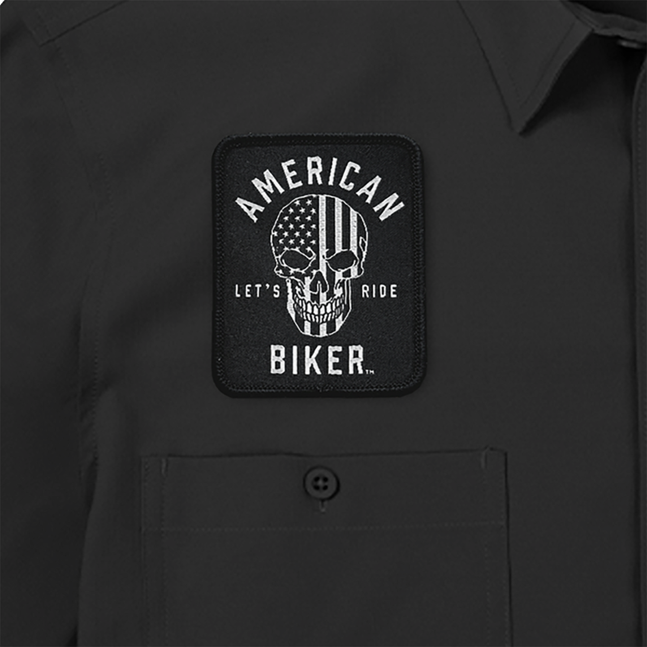 AMERICAN BIKER Biker Sam Lightweight Shirt - Black/White / 2XL 3040-3397