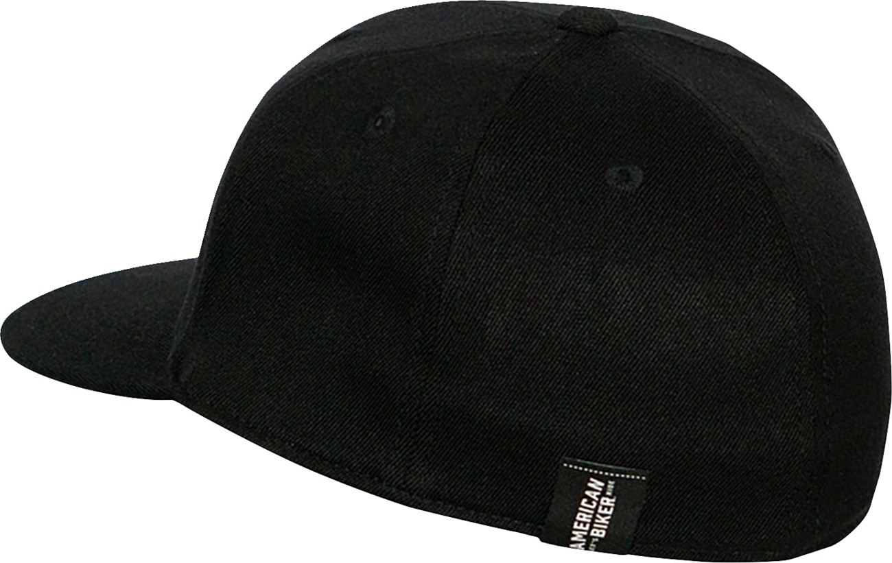 AMERICAN BIKER Handlebar Society Flexfit® Flatbrim Hat - Black / Small/Medium 2501-4381