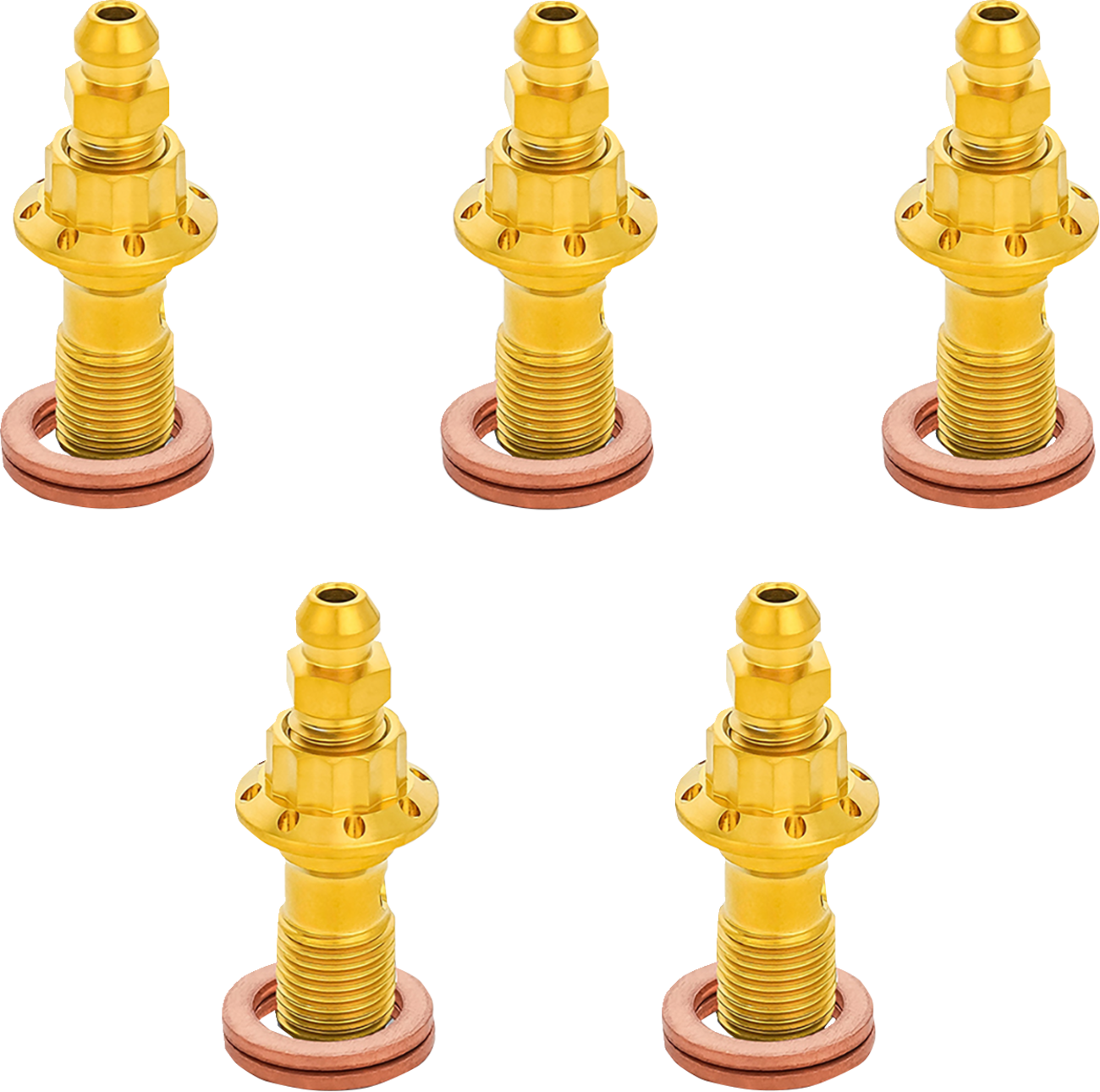 ARLEN NESS Banjo Bolt 5-Pack - 10mm / Gold 1742-0802