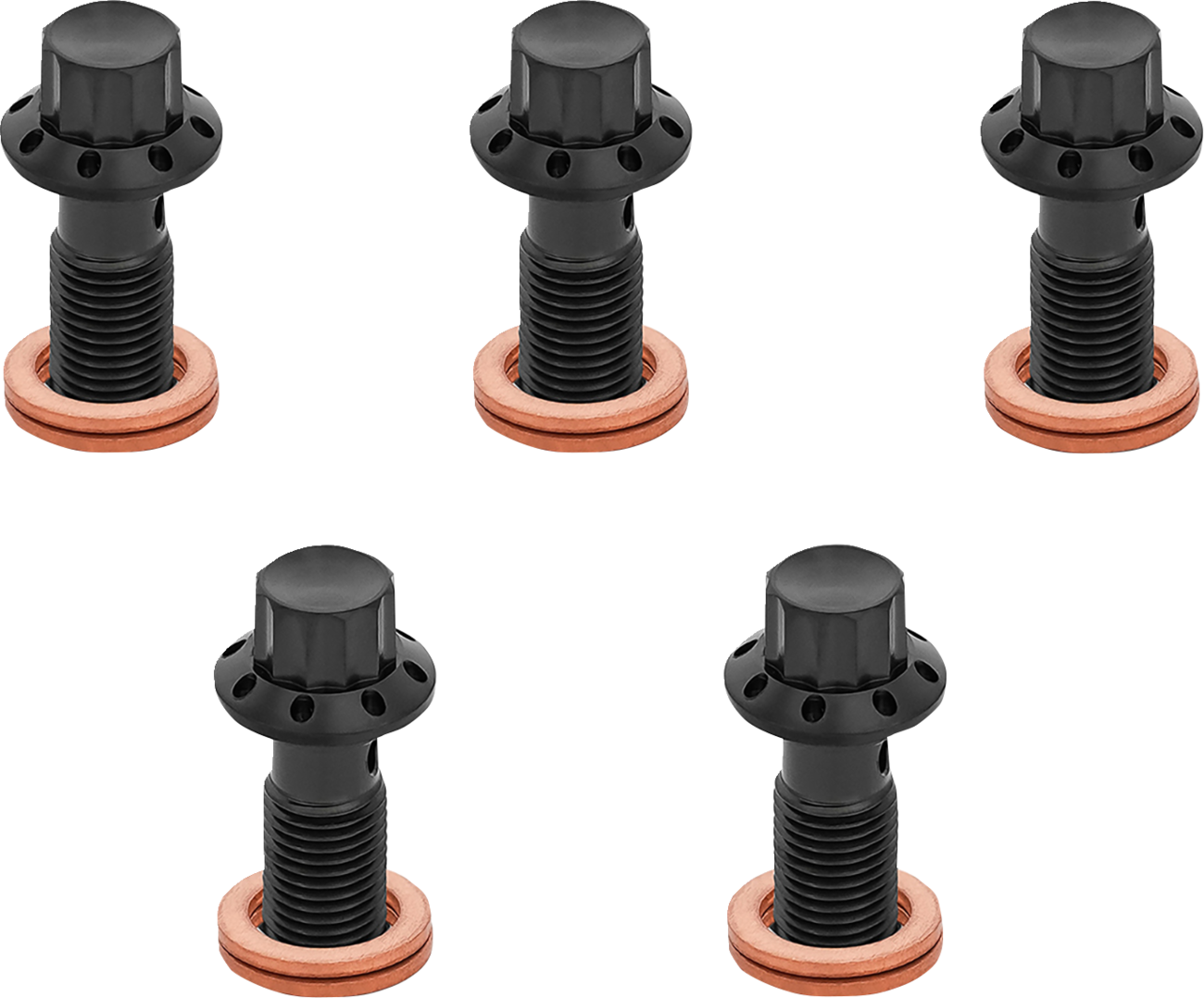 ARLEN NESS Banjo Bolt 5-Pack - 3/8"-24 / Black 1742-0789