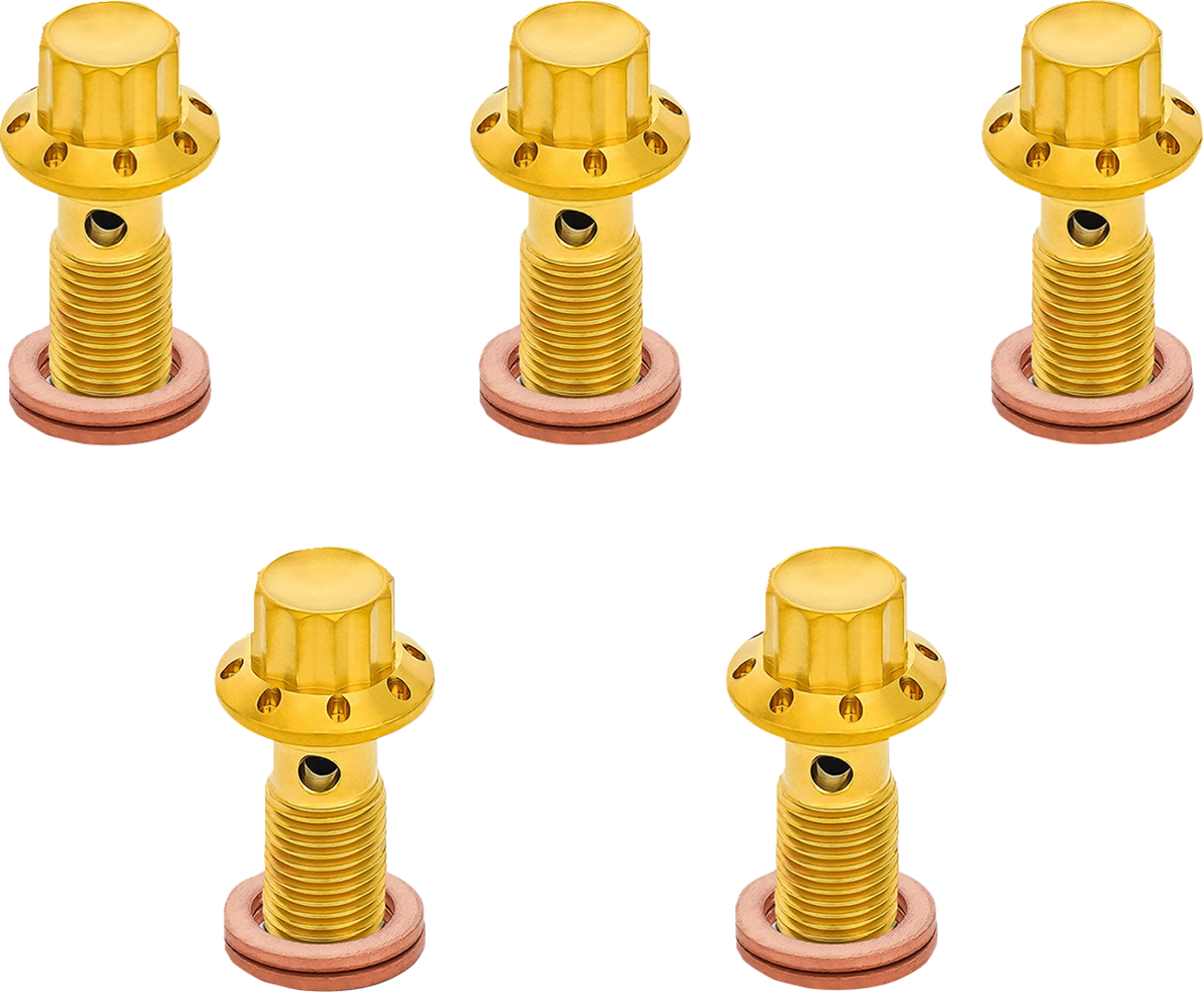 ARLEN NESS Banjo Bolt 5-Pack - 3/8"-24 / Gold 1742-0790