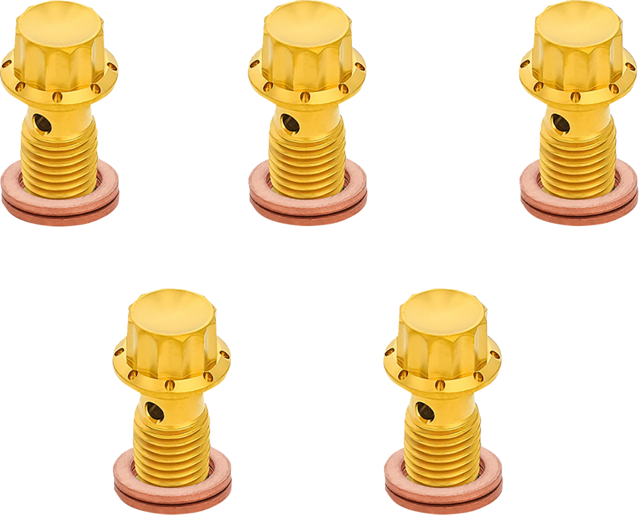 ARLEN NESS Banjo Bolt 5-Pack - M12x1.25 / Gold 1742-0799