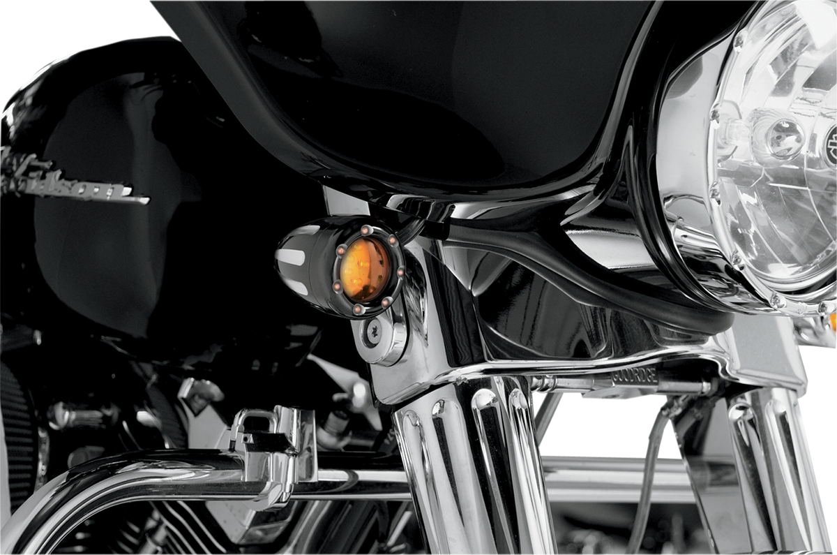 ARLEN NESS Turn Signals - LED / Deep Cut / Black/Amber / Amber Ring 2040-0837