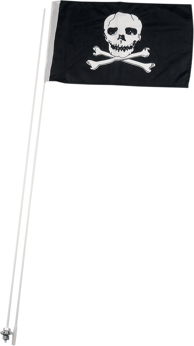 ATLANTIS Flag Pole and Mount - With 12" L X 19" W Flag / Pirate / 5 Pack 0521-0129