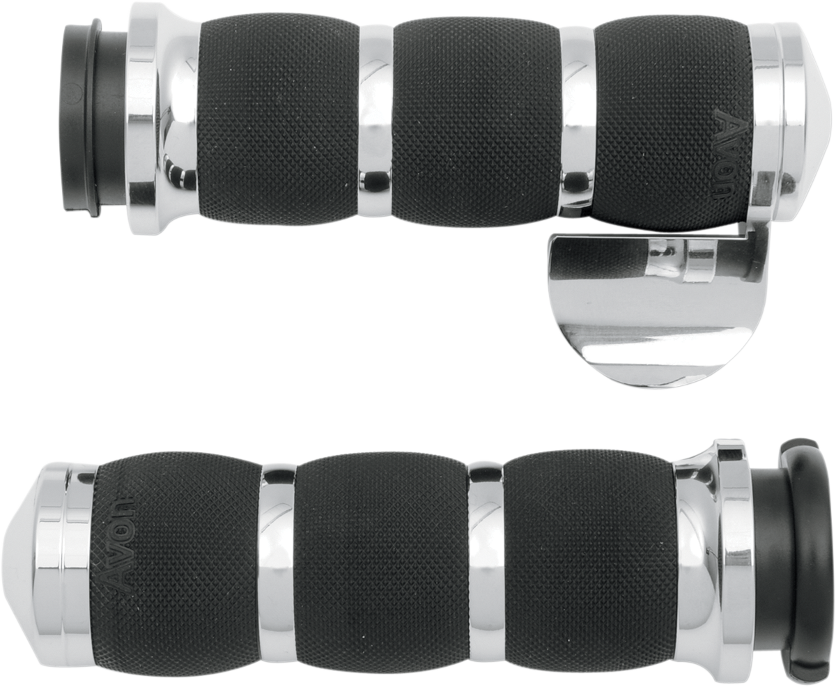 AVON GRIPS 3-Ring Air Cushioned Grips - TBW / Throttle Boss / Chrome 0630-0841
