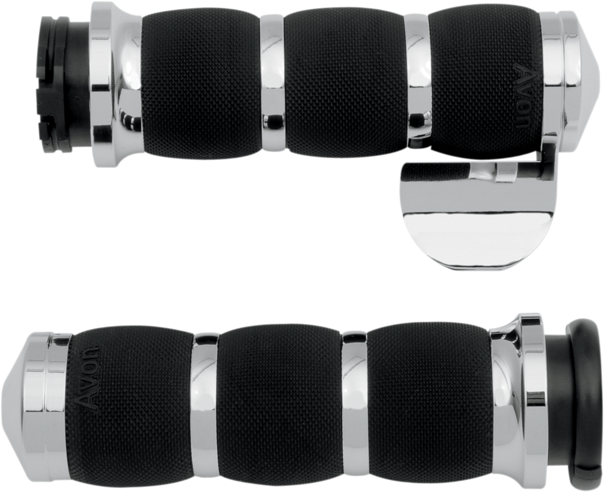 AVON GRIPS 3-Ring Air Cushioned Grips - Throttle Boss / Chrome 0630-1214
