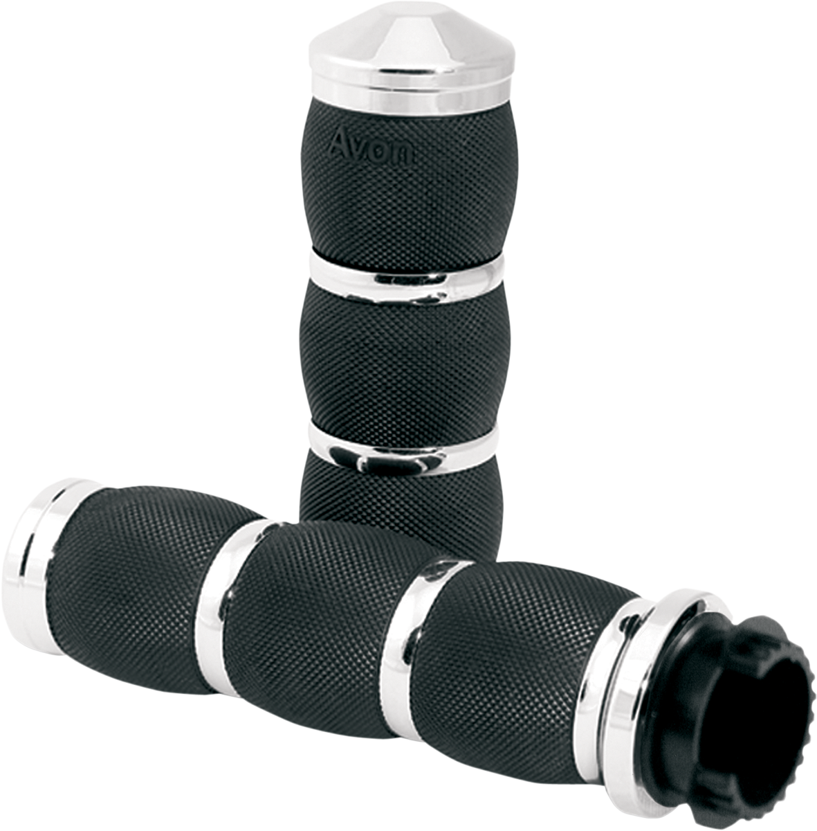AVON GRIPS 3-Ring Air Cushioned Grips - Touring / Chrome 0630-0691