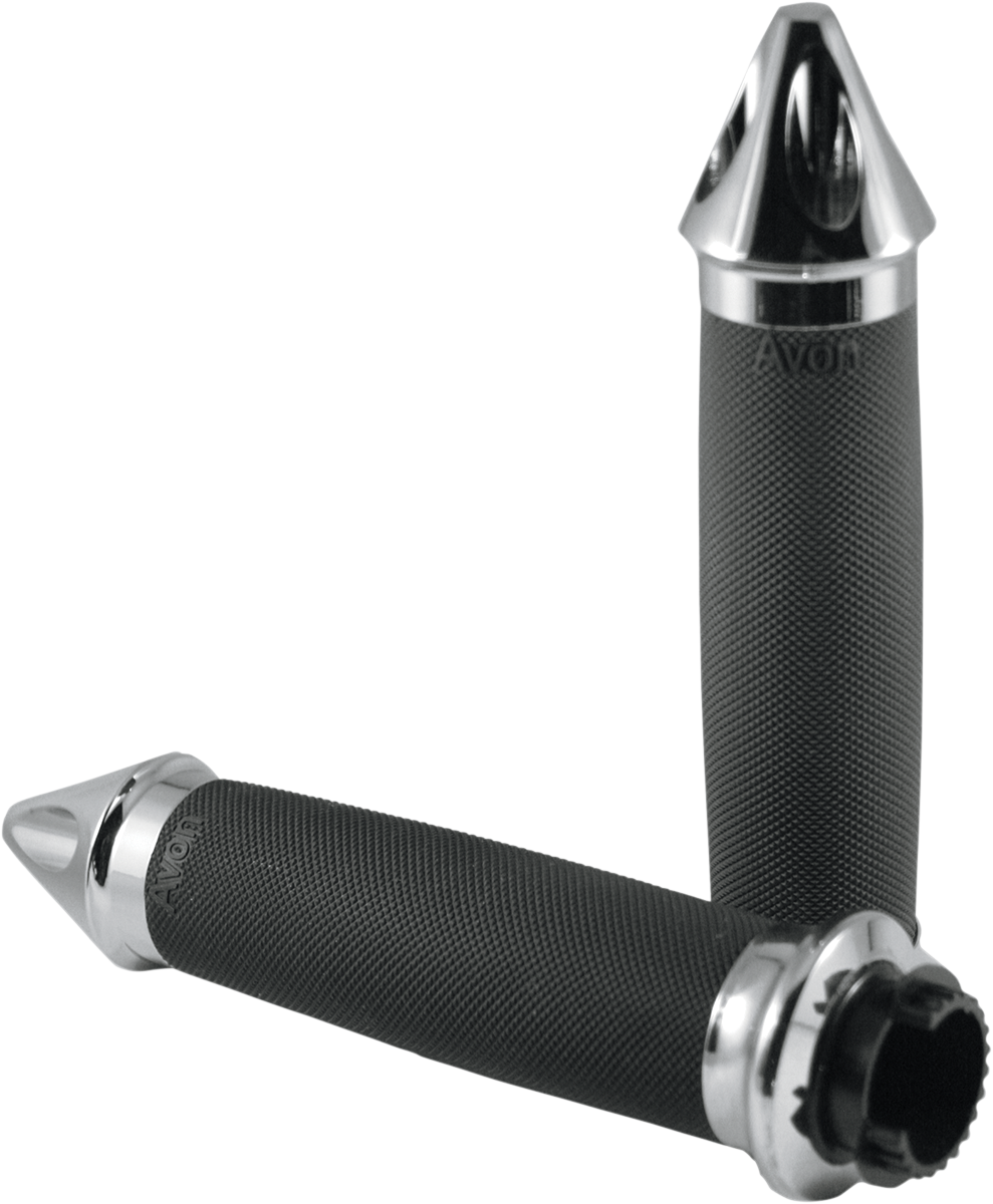AVON GRIPS Custom Spike End Grips - Touring / Chrome 0630-0844