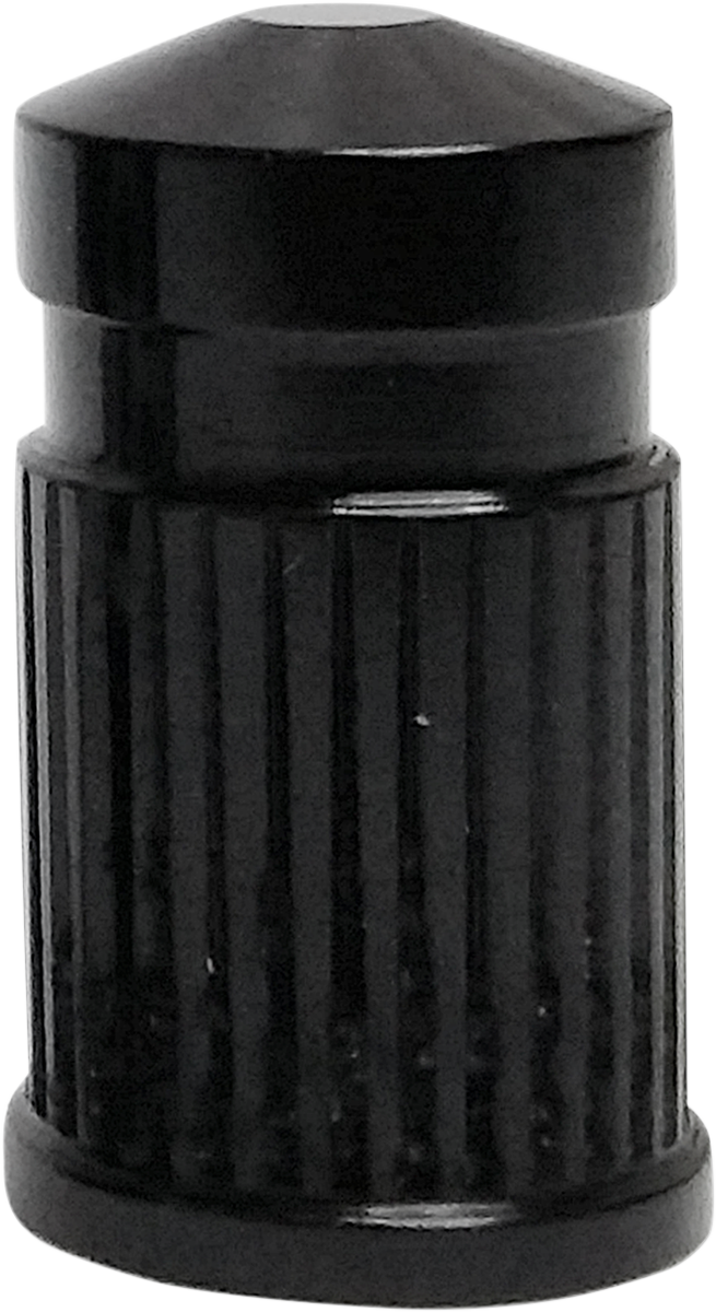 AVON GRIPS Valve Stem Cap - Round / Black / Anodized 0361-0075